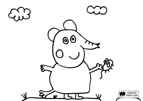 Emily Elephant Peppa Pig Coloring Page - Crafts With Lisa