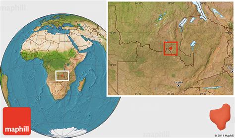 Satellite Location Map of Lubumbashi