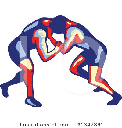 Wrestling Clipart #1107895 - Illustration by Zooco