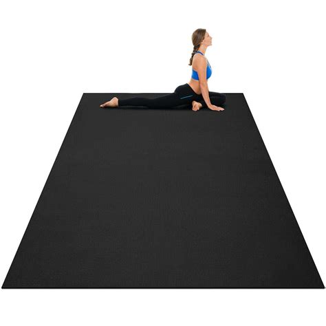 Gymax Large Yoga Mat 7' x 5' x 8 mm Thick Workout Mats for Home Gym Flooring Black - Walmart.com ...