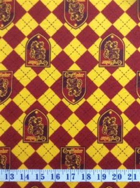 Harry Potter Wizarding World Gryffindor Argyle Red Cotton FLANNEL ...