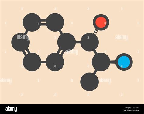 Cathine khat stimulant molecule. Present in Catha edulis (khat). Stylized skeletal formula ...