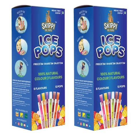 Skippi Icepops 100% Natural Freezer Pops, Juice Bars, Ice Pops ALL FLAVORS (12+12 Pops Boxes ...