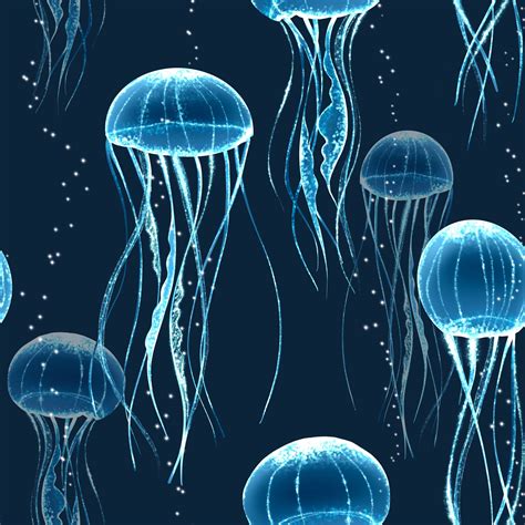 Glowing Jellyfish wallpaper - MuralSprint | Peel and Stick Wallpapers