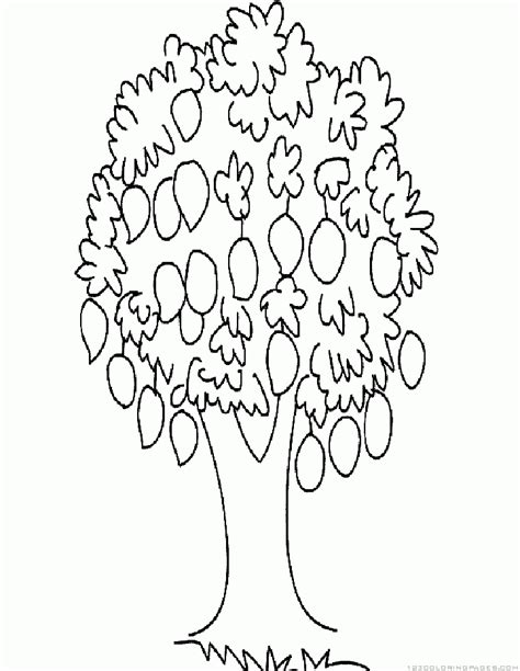 Vibrant Mango Tree Coloring Pages