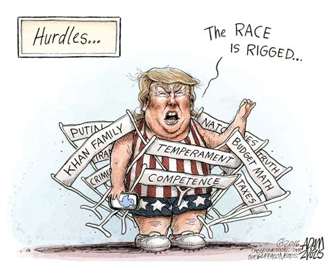 Political cartoon U.S. Donald Trump election race rigged corruption ...