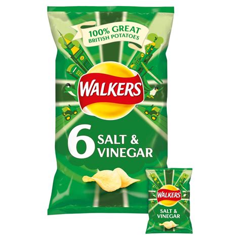 Walkers Salt & Vinegar Crisps 6 Packs x 25g — BritishGram.com