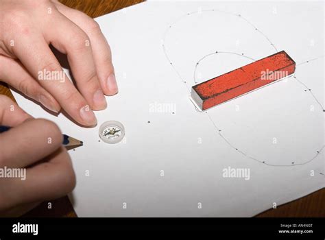 Drawing magnetic field lines around a bar magnet with a plotting ...