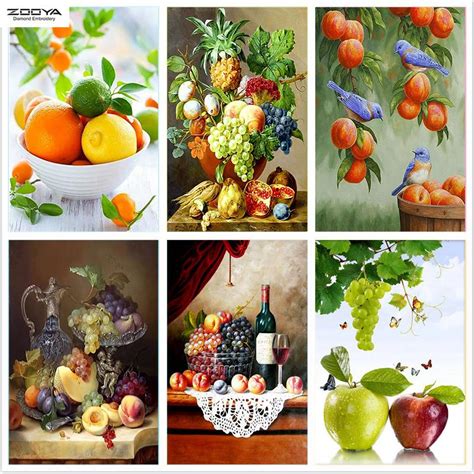 ZOOYA DIY 5D Full Drill Diamond Painting Fruit Art Embroidery Cross Stitch Mosaic Home Decor ...