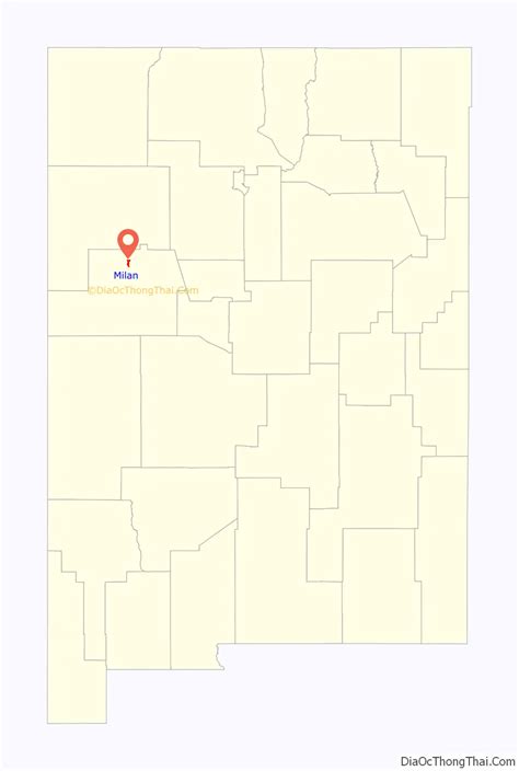 Map of Milan village, New Mexico - Thong Thai Real