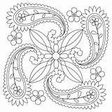 Simple Paisley Coloring Page Pages sketch template