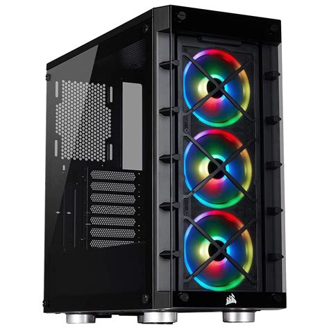 Corsair iCUE 465X RGB Tempered Glass Mid-Tower ATX Smart Case (Tempered ...