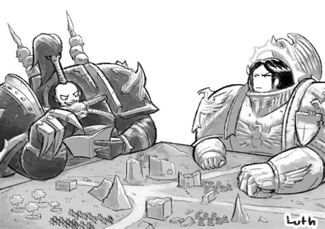 Emperor and Abaddon playing tabletop 40k by Lutherniel on DeviantArt