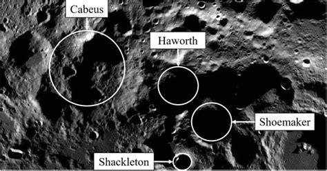 Labeled craters locations for lunar south pole. The LROC imaged the... | Download Scientific Diagram