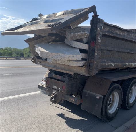 Dump truck driver sidelined for unsafe concrete slab haul