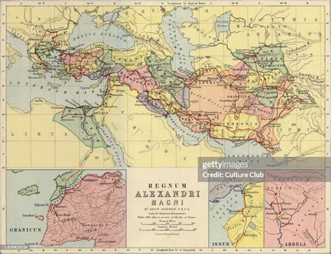 Map of the empire of Alexander the Great , showing his conquest route ...