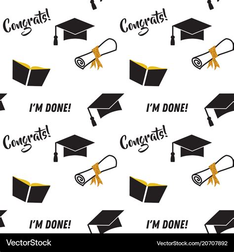 Graduation seamless pattern black and golden Vector Image