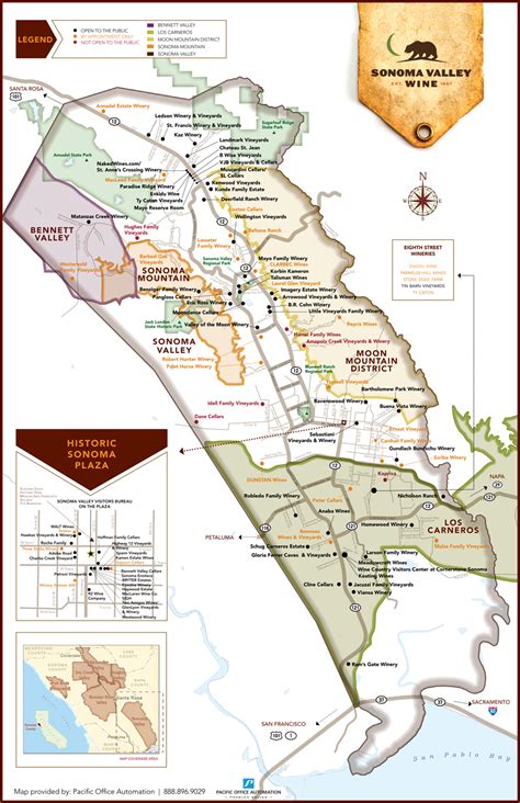 Sonoma Valley Wine Map - Best In Sonoma