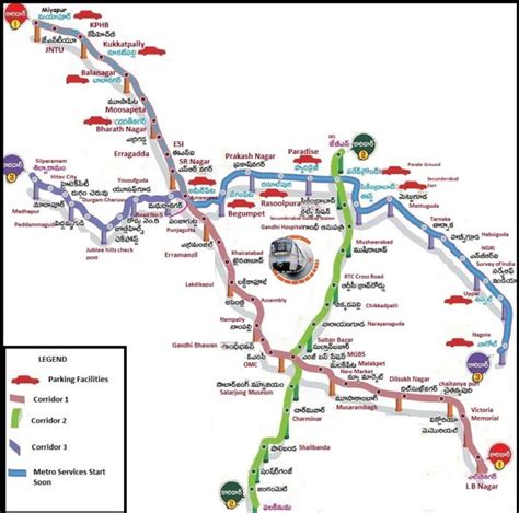 Hyderabad Metro Rail Route Map Timings Ticket Price Fares HMRL