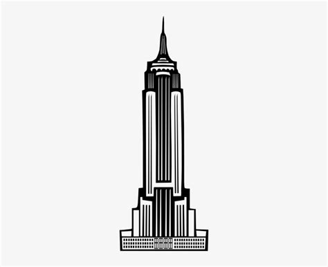 Empire State Building Simple Drawing - Free Transparent PNG Download ...