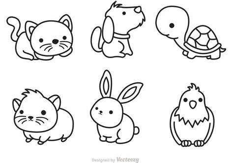 Cute Pets Outline Vector - Download Free Vector Art, Stock Graphics & Images