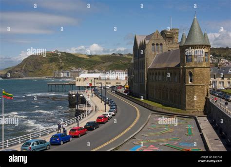 view of aberystwyth seafront from castle Stock Photo - Alamy