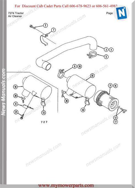 Cub Cadet Parts Manual For Model 7274 Tractor