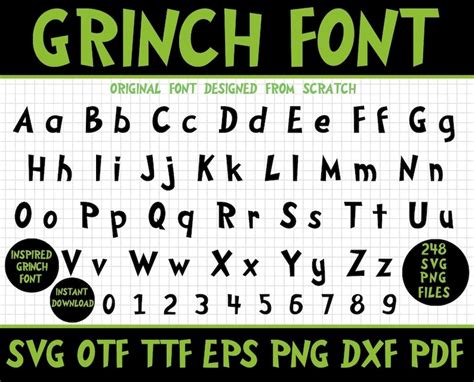 Grinch Font Svg Grinch Svg Grinch Font Grinch Letters | Etsy Israel