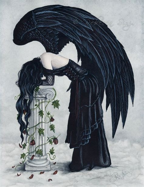 Despair Print Angel Art Gothic Black Wings Sad Emotion - Etsy Canada