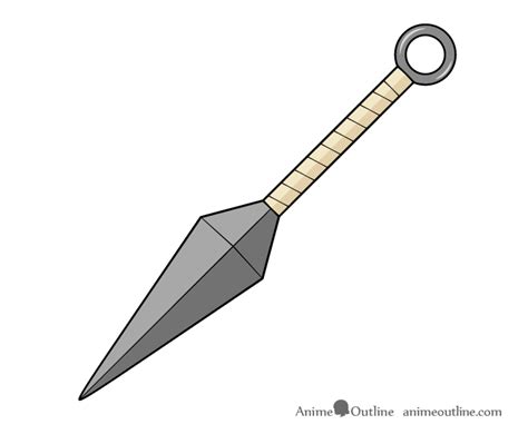 How to Draw a Kunai (Weapon) Step by Step - AnimeOutline