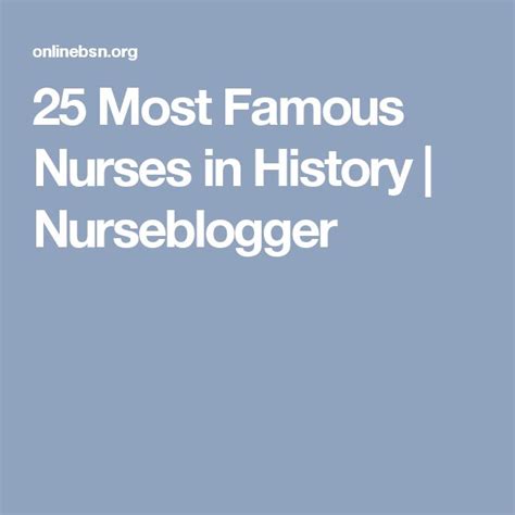 25 Most Famous Nurses in History | Nurseblogger | Famous nurses, Nurse, Famous