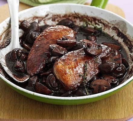 Chicken with wine & mushrooms recipe | BBC Good Food