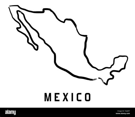 México mapa contorno - Lisa mapa vector de forma simplificada del país Imagen Vector de stock ...