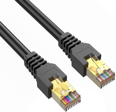 Buy Outdoor Cat7 Ethernet Cable 3ft BlackPHIZLI Shielded Grounded UV ...