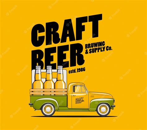 Premium Vector | Craft beer brewing and delivery illustration with ...