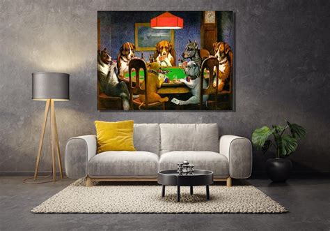 Dogs Playing Poker Canvas Wall Art, Dogs Playing Poker Art Print Poster ...