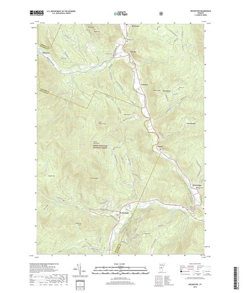 MyTopo Rochester, Vermont USGS Quad Topo Map