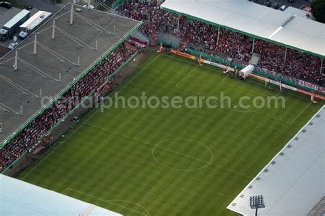 Cottbus from the bird's eye view: Sports facility grounds of the Arena stadium der Freundschaft ...