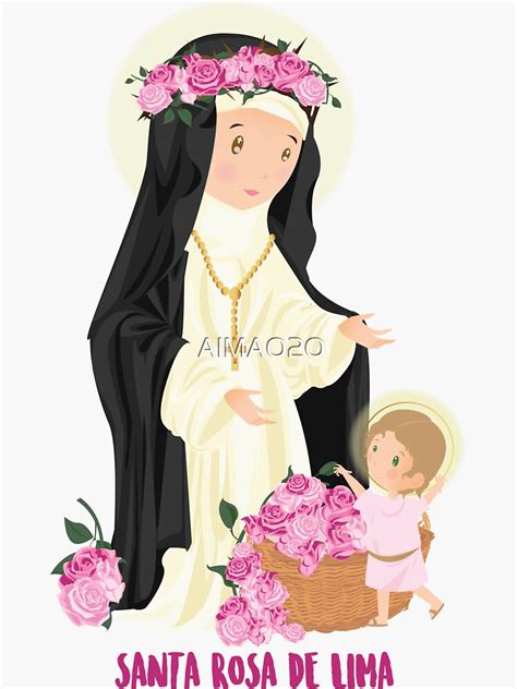 "Saint Rose of Lima " Sticker for Sale by AlMAO2O | Redbubble