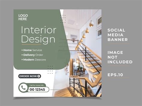 Premium Vector | Interior design banner collections vector template