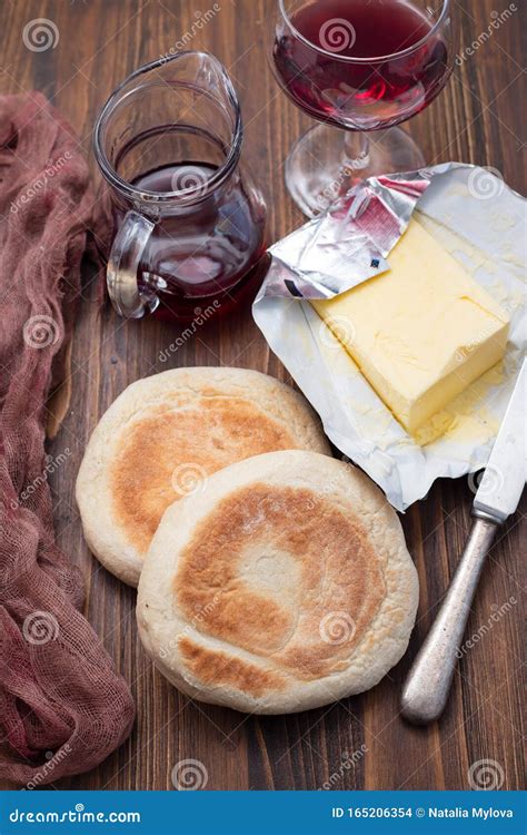 Typical Portuguese Bread Bolo Do Caco with Butter and Knife Stock Photo - Image of food, bread ...