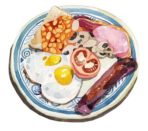 Watercolour Breakfast Food Illustrations on Behance | Watercolor food, Food illustrations, Food ...