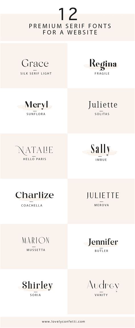 12 premium serif fonts for a website | Lovely Confetti