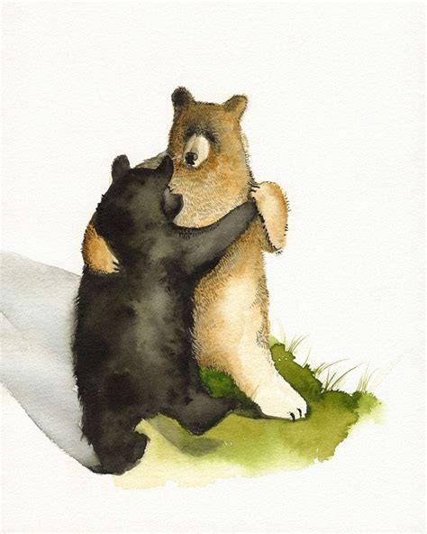 Bear art, bear watercolor painting, bear print, bears dancing- Waltz ...