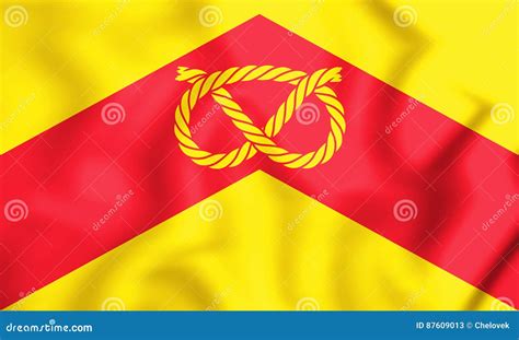 3D Flag of Staffordshire, England. Stock Illustration - Illustration of ...