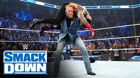 Brock Lesnar shocks Roman Reigns with Beastly return: SmackDown, June ...