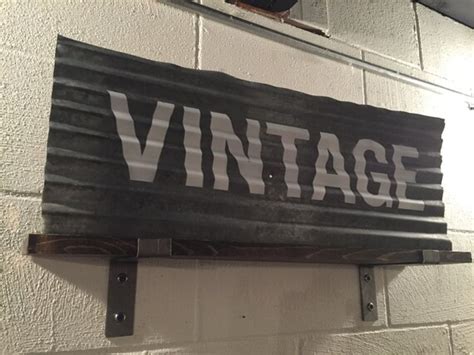 Vintage Industrial Sign Corrugated Metal Sign by TheRustedWoodShop