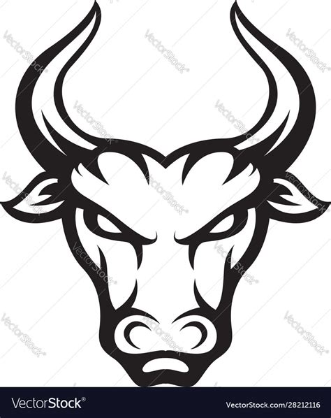 Bull head outline logo Royalty Free Vector Image