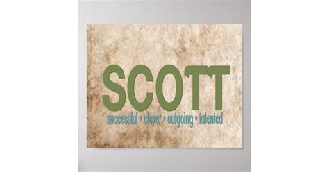 { Scott } Name Meaning Print | Zazzle