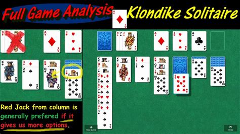 Klondike Solitaire Full Game Analysis - YouTube